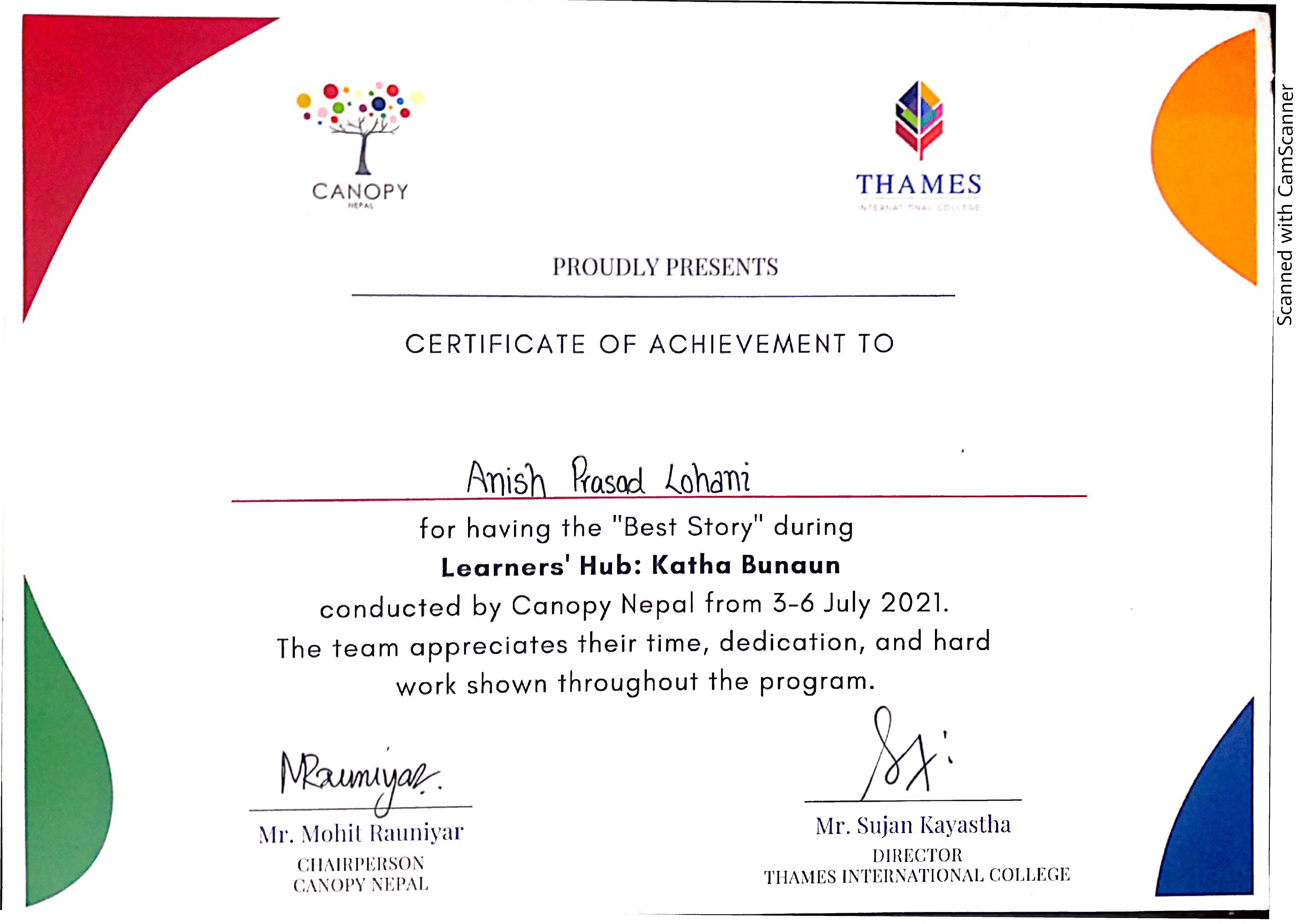 Certificate 1